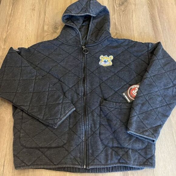 New California UCLA Bruins Colosseum Gray full Zip Quilted Hooded Jacket Women's - Picture 1 of 9